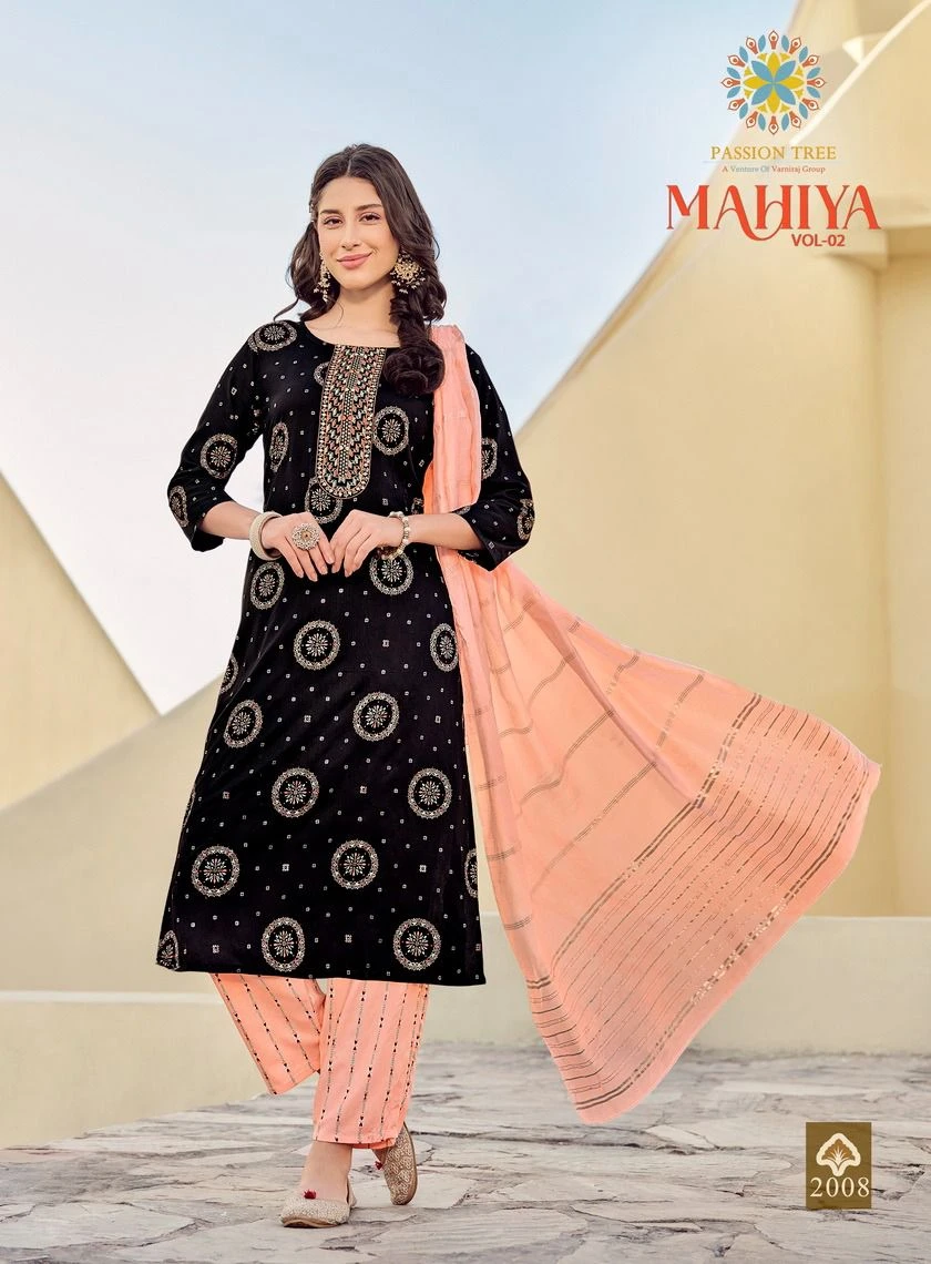 Passion Tree Mahiya Vol 2 Rayon Wholesale Readymade Salwar Suit Catalog — Wholesale Salwar Suits, MPA wholesale from Surat - Gallery Image 2